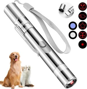 Cat Toys, Cat Toy Red Pointer for Indoor, Rechargeable, 5 Adjustable Patterns, 3 Modes Training Chaser Pet Toy Pointer, Interactive Pet Cat/Dog Toy for Cats Fun Playing Exercise